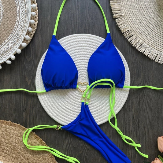Brazilian Micro Thong Bikini – Sexy Solid T-Back Swimsuit for Women