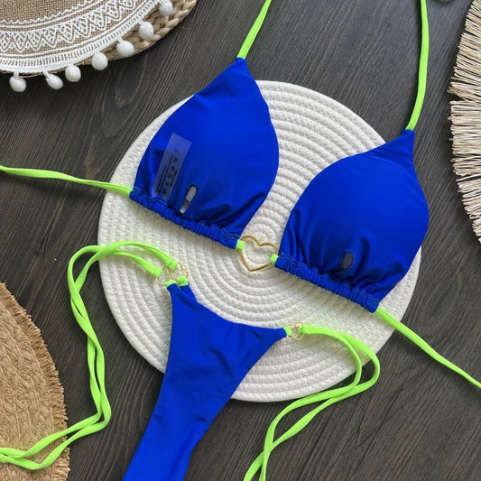 Brazilian Micro Thong Bikini – Sexy Solid T-Back Swimsuit for Women